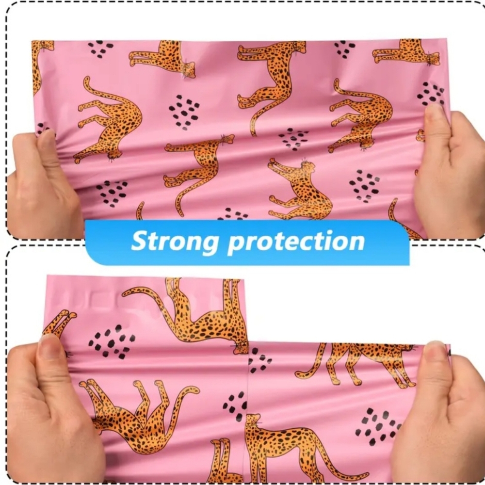 Cheetah Cats Pink Self Sealing Poly Mailer Bags 14x19 - Picture 3 of 5